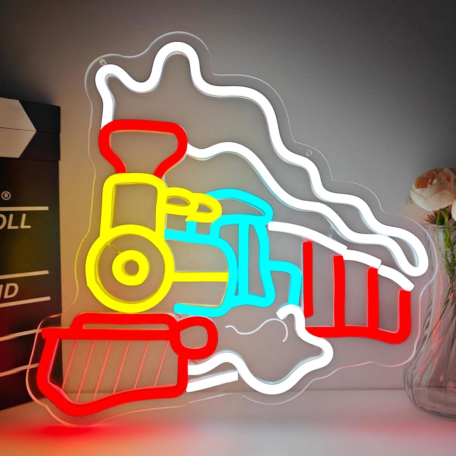 Party Games Steam - Buharlı Tren Neon Tabela USB Kısılabilir