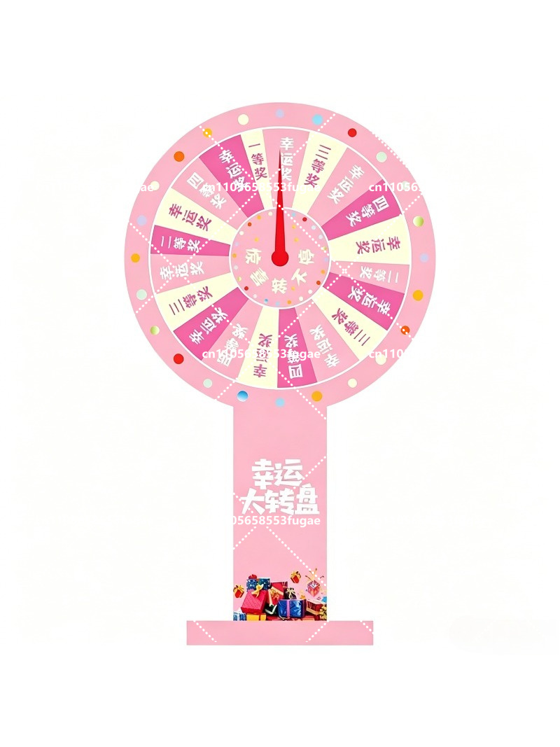 Party Games Spin The Wheel - Ahşap Çerçeveli Pembe Şans Çarkı Oyunu,