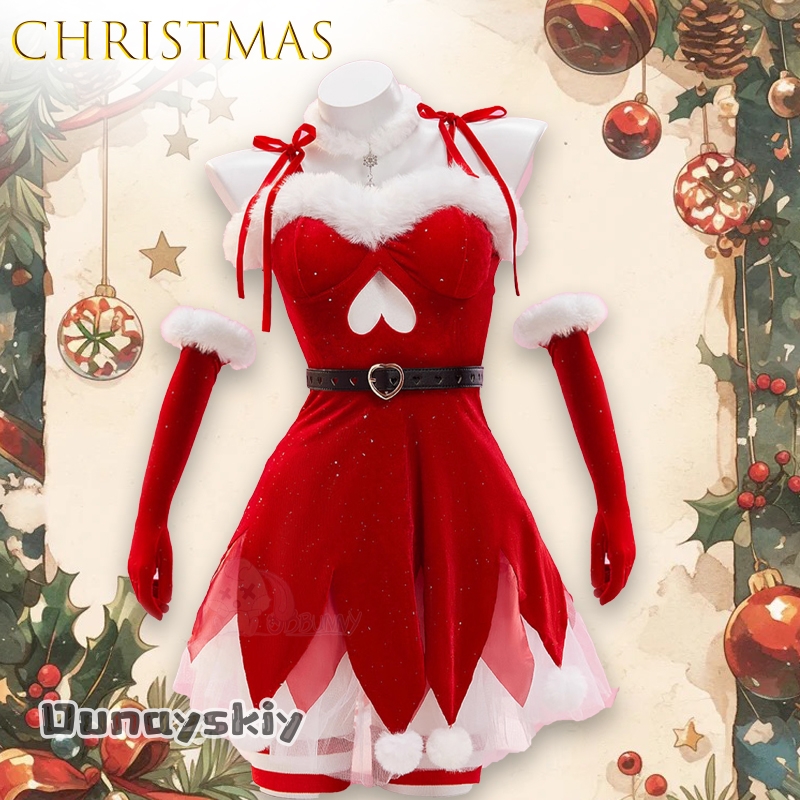 Party Games Online Free - AOriginal Kırmızı Noel Elf Kadife Straplez
