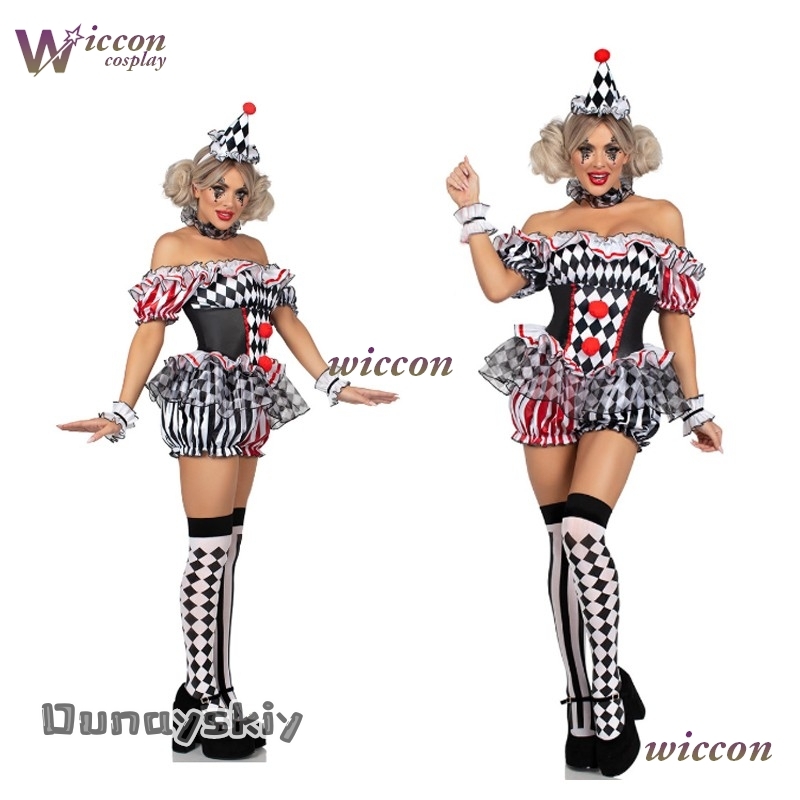 Party Games Online Free - Kadınlar Palyaço Cosplay Kostümü Sirk Performansı