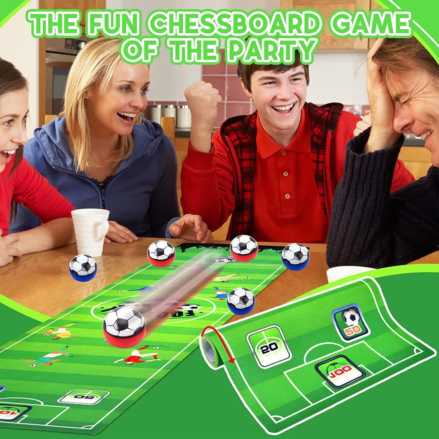Party Games Multiplayer - Taşınabilir Masa Oyunu Futbol Oyuncak Matı